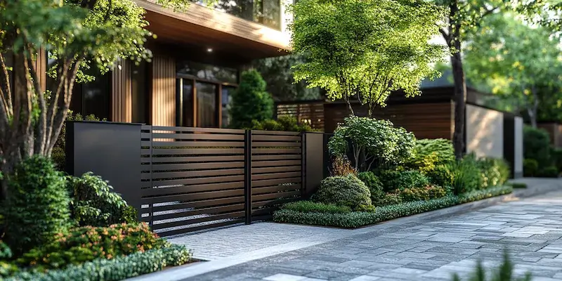 Moderne Metallzäune aus Polen